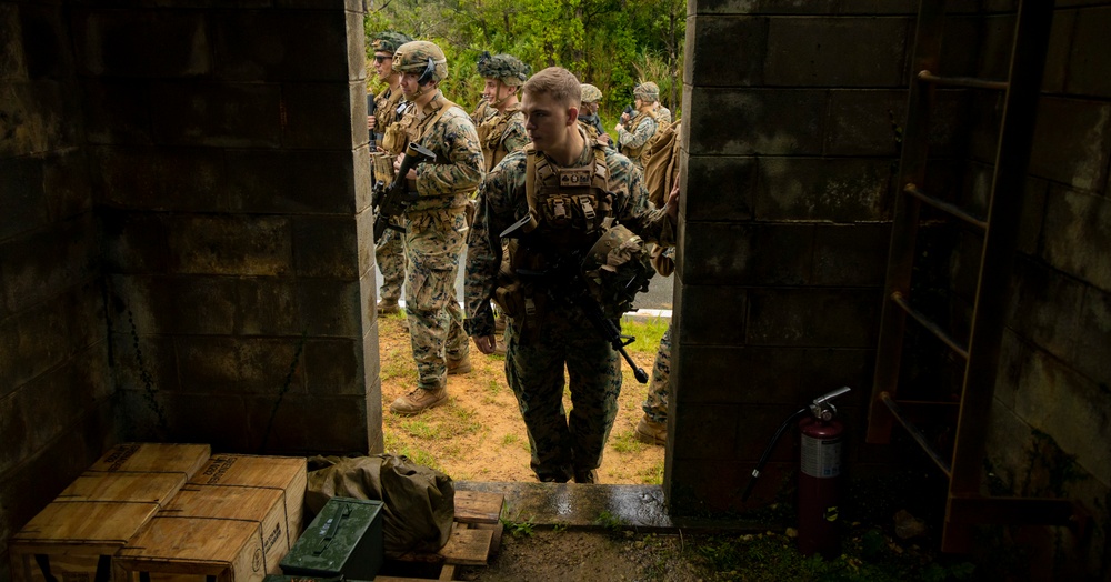 9th Engineer Support Battalion practice grenade throwing