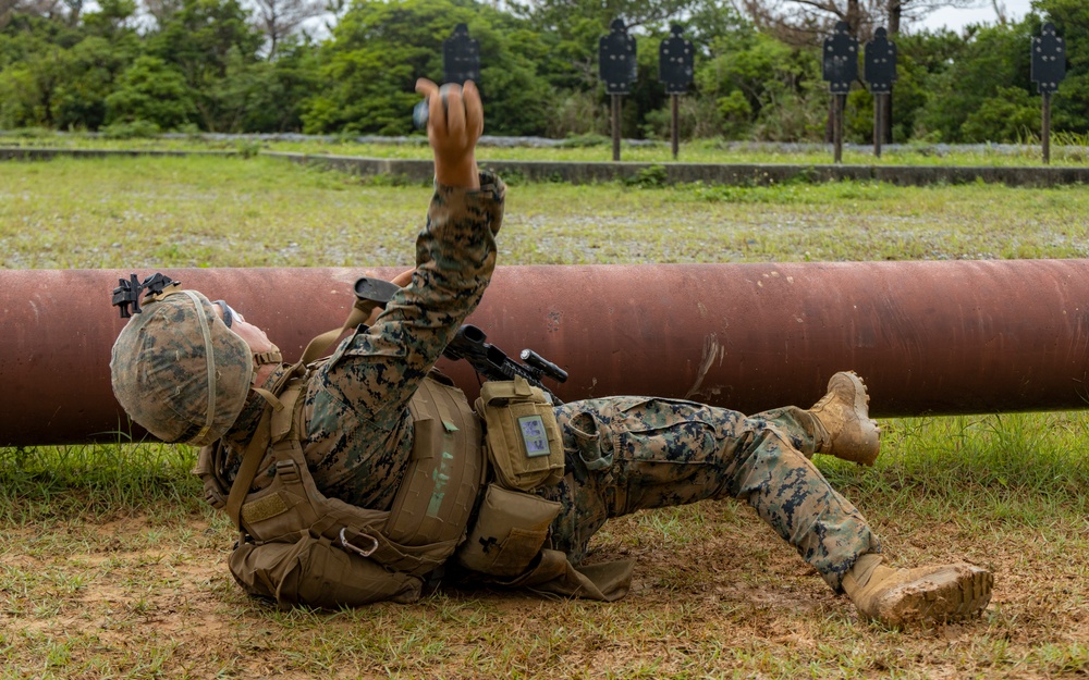 9th Engineer Support Battalion practice grenade throwing