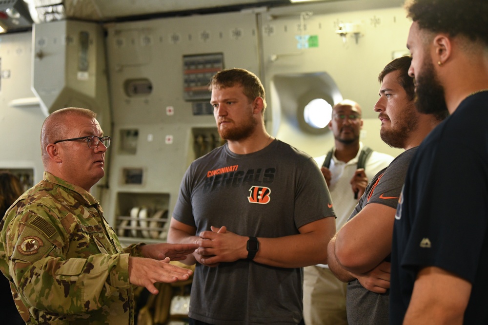 Cincinnati Bengals rookies tour the 445th Airlift Wing