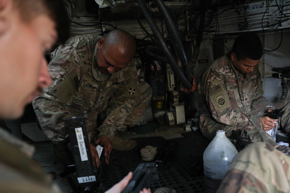 3/29 FA, 4th Infantry Division Soldiers perform weapons maintenance