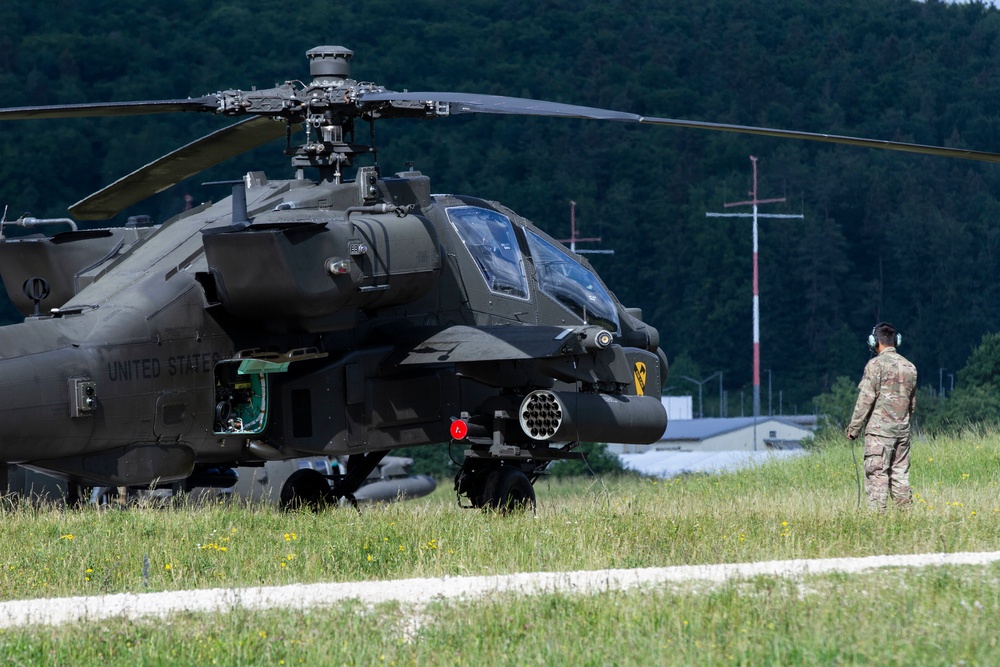 AH-64 Apaches in action during Combined Resolve 17