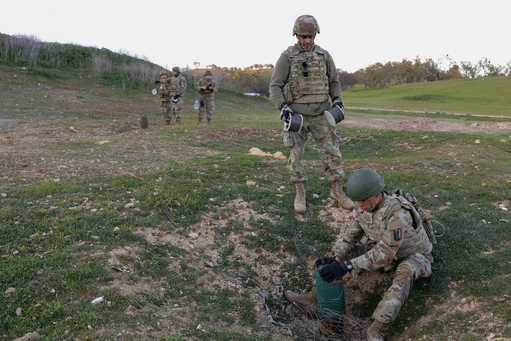 578th Brigade Engineer Battalion detonates cratering charges on Fort Hunter Liggett