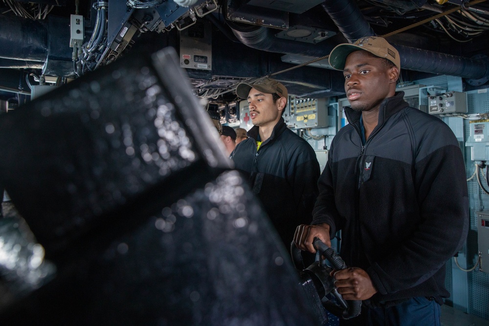 The USS Bainbridge is on a scheduled deployment in the U.S. Naval Forces Europe area of operations, employed by U.S. Sixth Fleet to defend U.S., Allied and Partner interests.