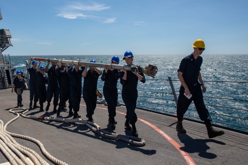 The USS Bainbridge is on a scheduled deployment in the U.S. Naval Forces Europe area of operations, employed by U.S. Sixth Fleet to defend U.S., Allied and Partner interests.