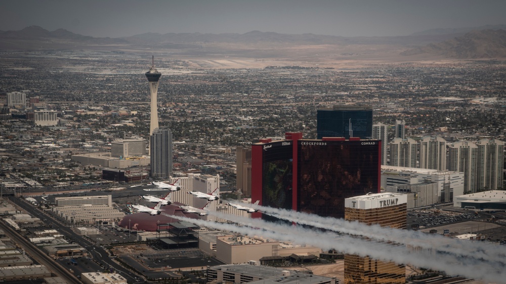 Thunderbirds fly over Las Vegas
