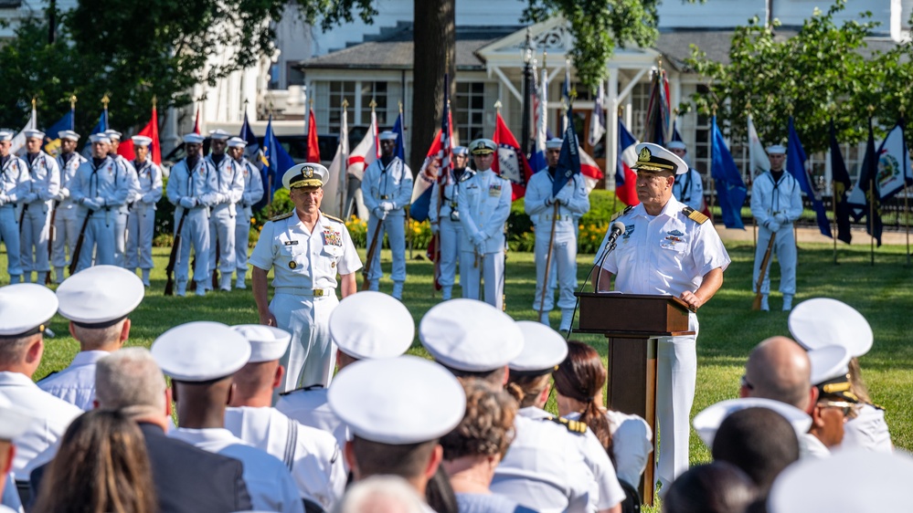 CNO Gilday, Commander in Chief of the Israeli Navy Vice Adm. David Saar Salama attend full-honors welcoming ceremony