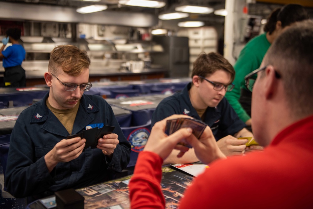 USS Ronald Reagan (CVN-76) Sailors play Magic the Gathering
