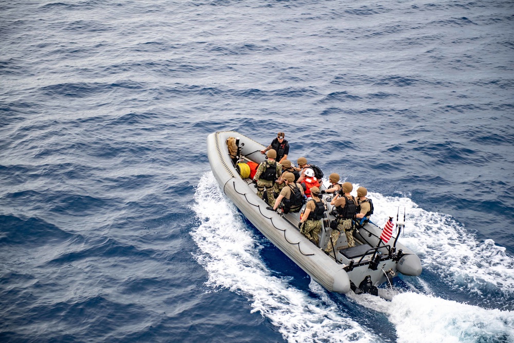 Bainbridge is on a scheduled deployment in the U.S. Naval Forces Europe area of operations, employed by U.S. Sixth Fleet to defend U.S., Allied and Partner interests.