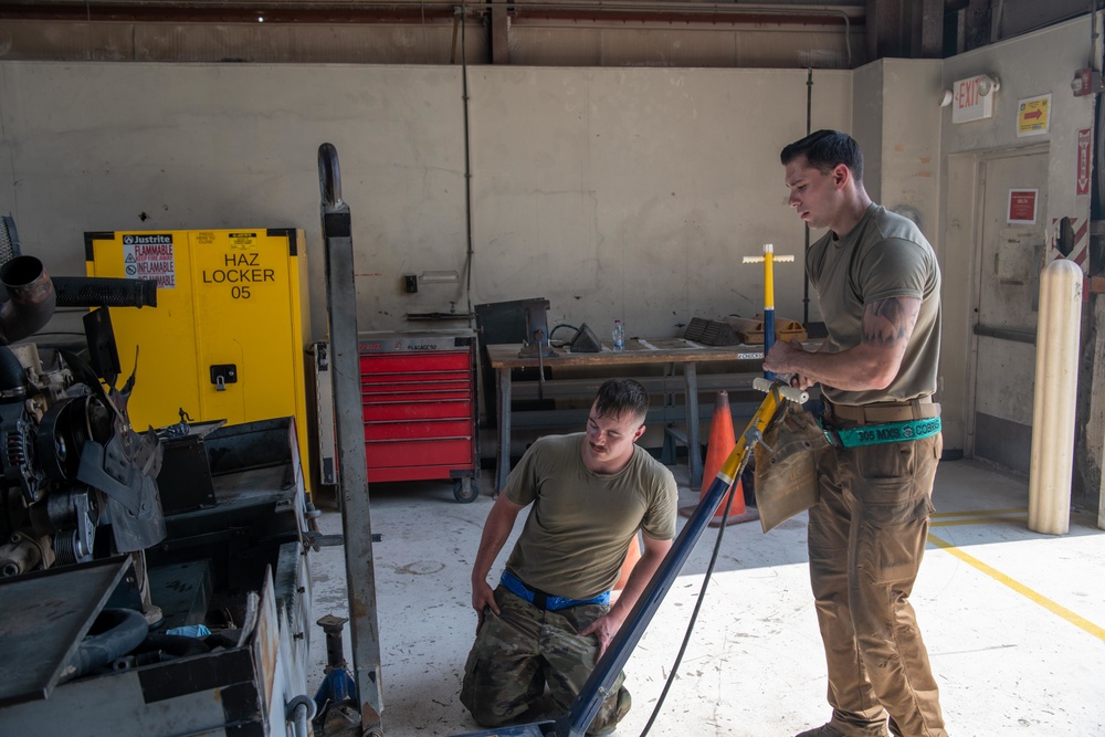 Aerospace Ground Equipment maintainers repair generator