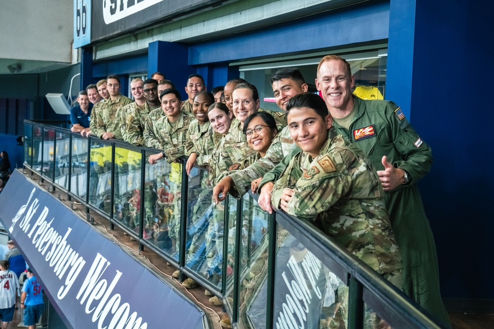 6th ARW commander throws first pitch at Rays game