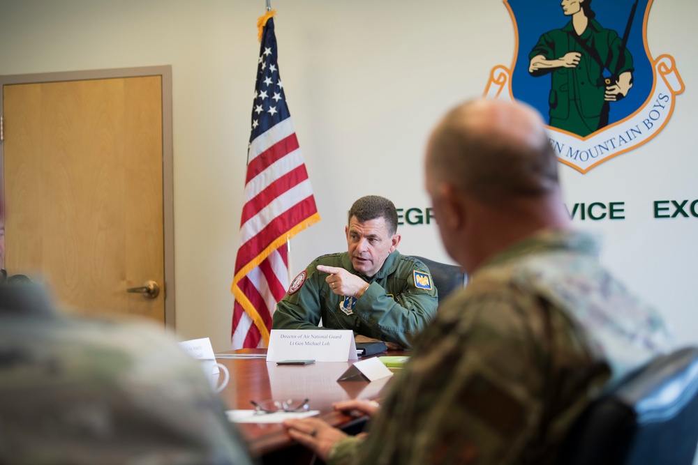 Lt. Gen. Michael A. Loh visits the 158th Fighter Wing