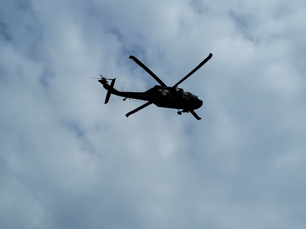 Wisconsin National Guard's 1st Battalion, 147th Aviation Regiment crews hold live-hoist training at Fort McCoy