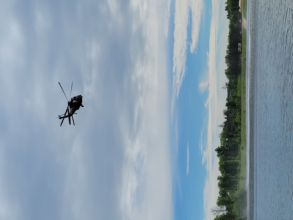 Wisconsin National Guard's 1st Battalion, 147th Aviation Regiment crews hold live-hoist training at Fort McCoy