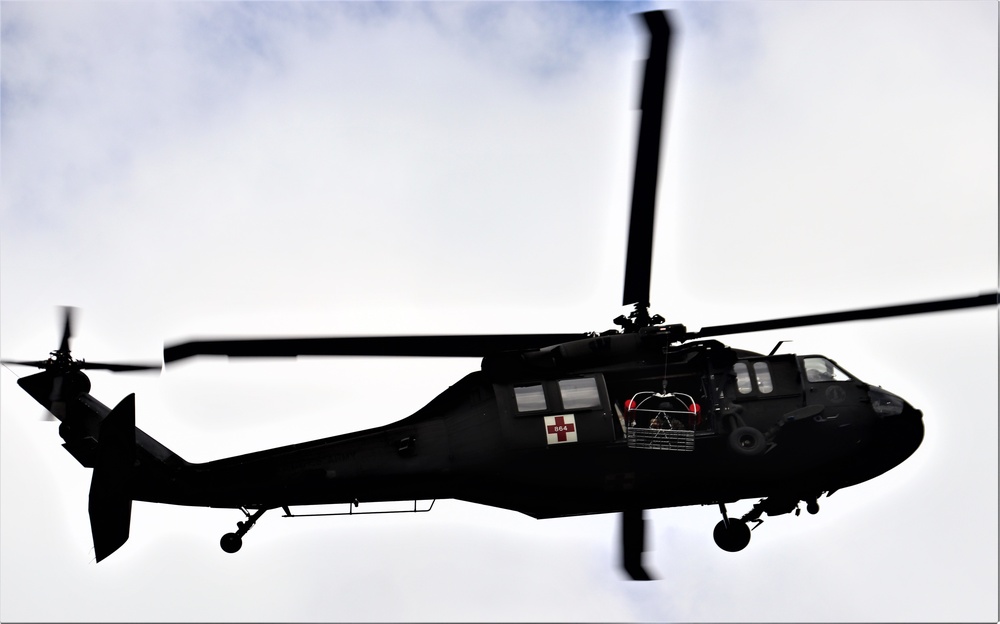 Wisconsin National Guard's 1st Battalion, 147th Aviation Regiment crews hold live-hoist training at Fort McCoy