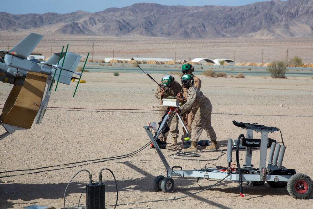 U.S. Marines provide aerial reconnaissance during Service Level Training Exercise 3-22