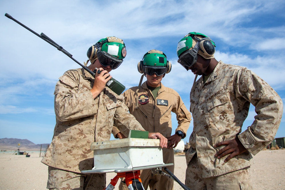 U.S. Marines provide aerial reconnaisance during Service Level Training Exercise 3-22