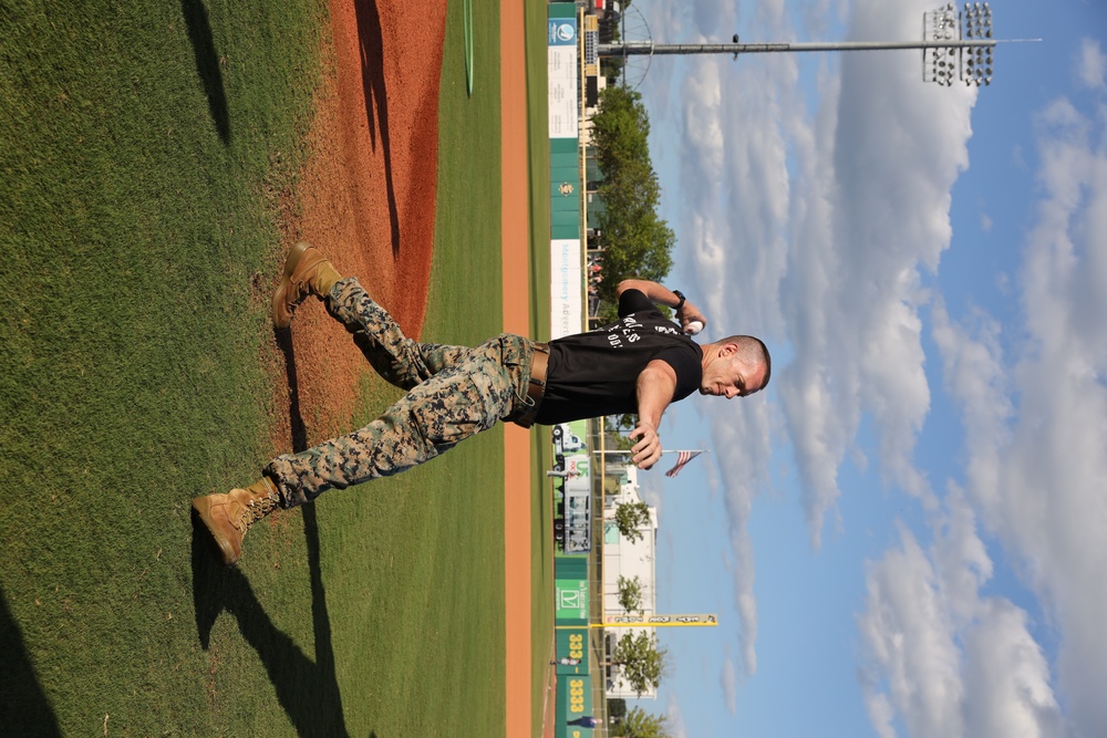 Marines Swear-in at Montgomery Biscuits Game