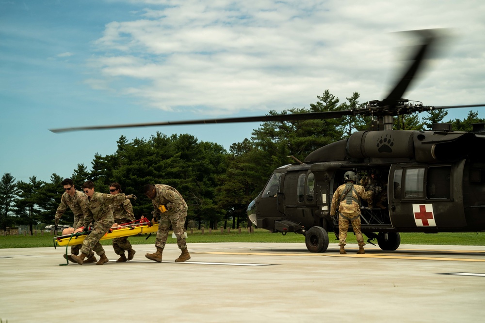 Airmen and Soldiers team up for medical evacuation training