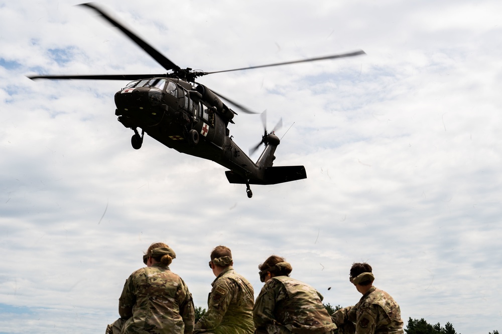 Airmen and Soldiers team up for medical evacuation training