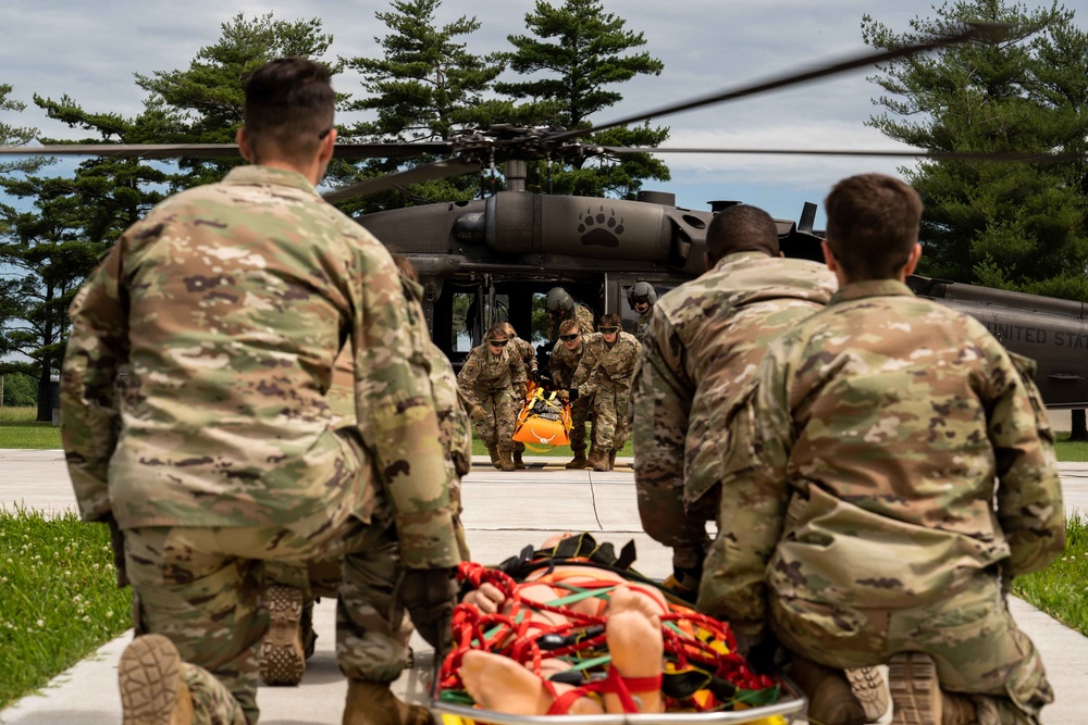 Airmen and Soldiers team up for medical evacuation training