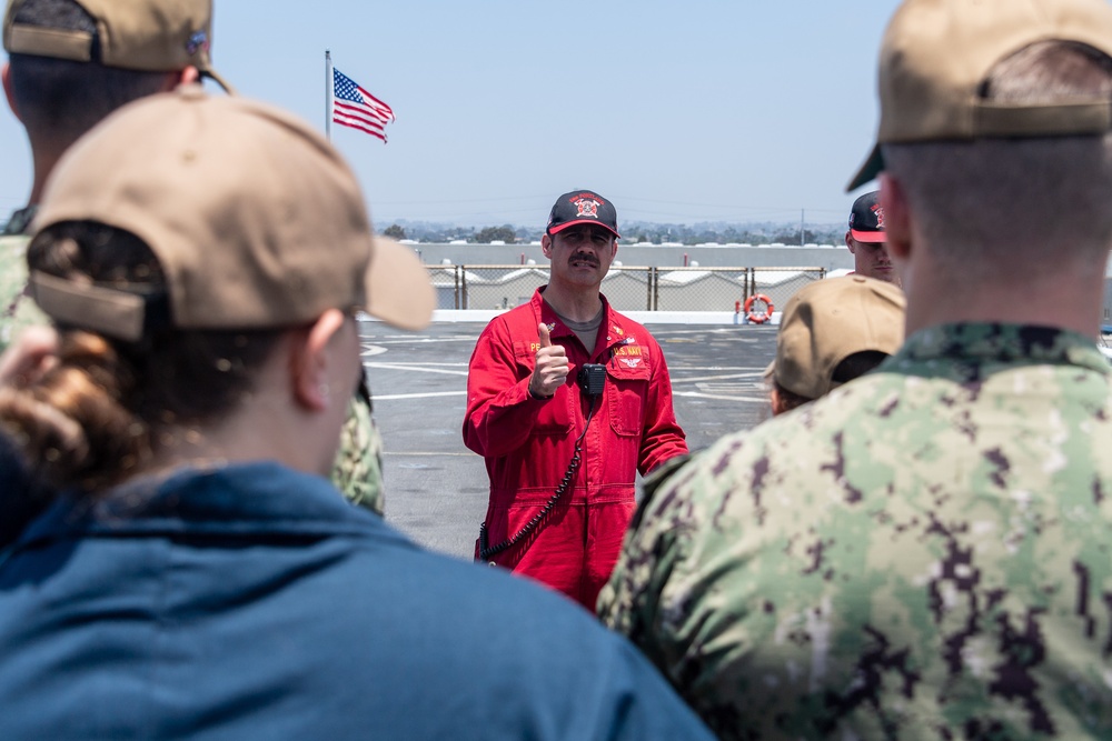 USNA Midshipmen receive damage control training aboard USS Portland (LPD 27)