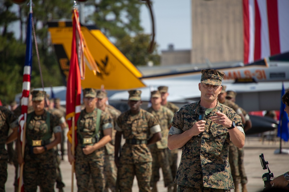 MALS-31 Relief and Appointment ceremony for Sgt. Major Artie Martinez