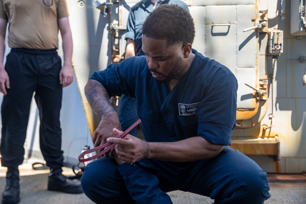 Sailors Aboard USS Dewey (DDG 105) Conduct Security Reaction Force Training