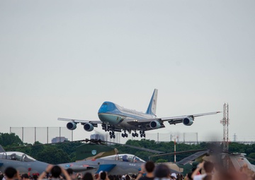 Air Force One Lands at Yokota Air Base