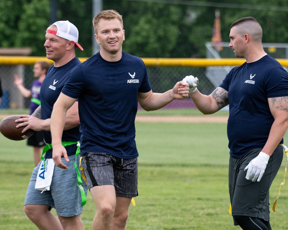 181st IW plays flag football with Sullivan High School