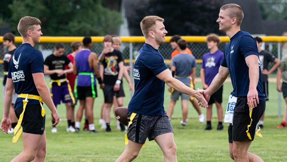 181st IW plays flag football with Sullivan High School