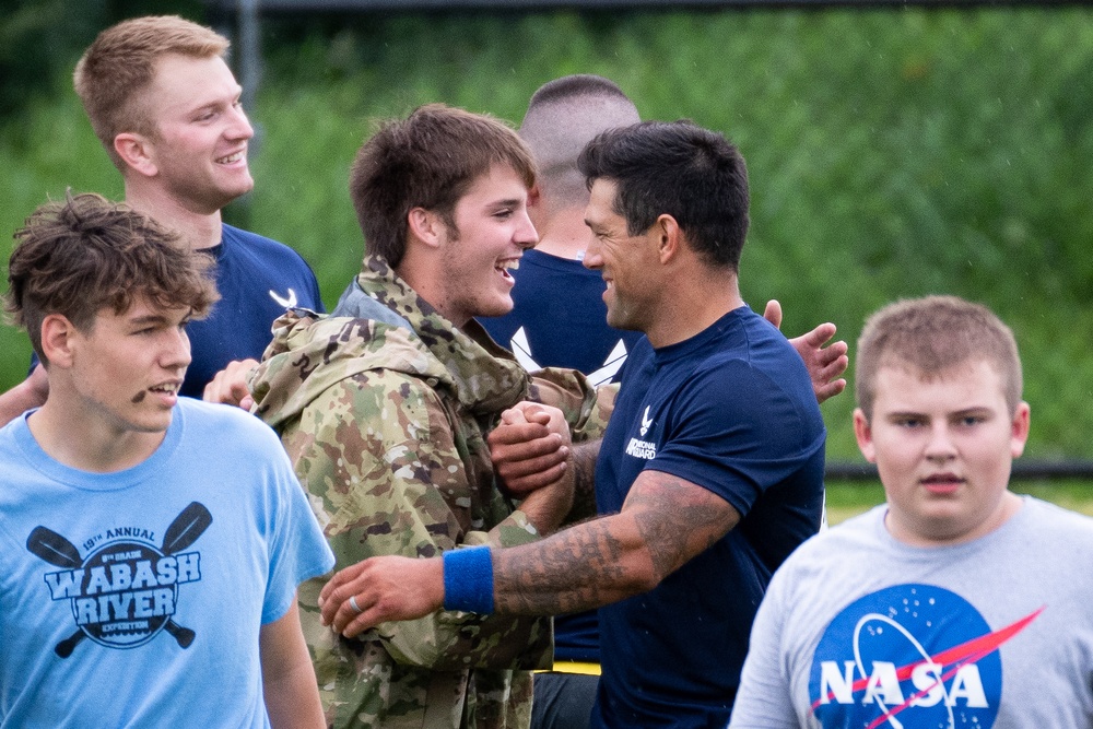 181st IW plays flag football with Sullivan High School