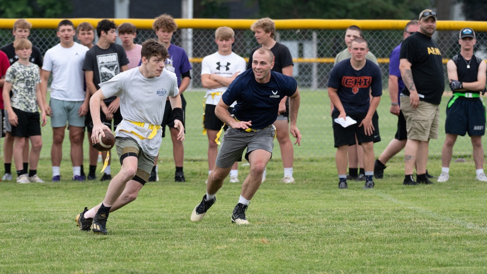 181st IW plays flag football with Sullivan High School