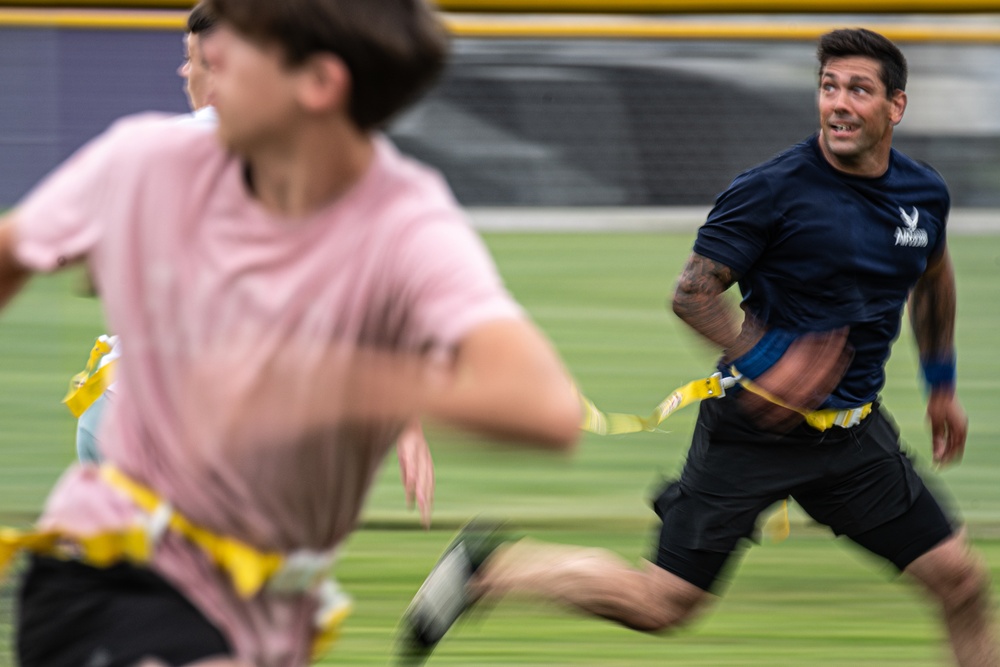 181st IW plays flag football with Sullivan High School