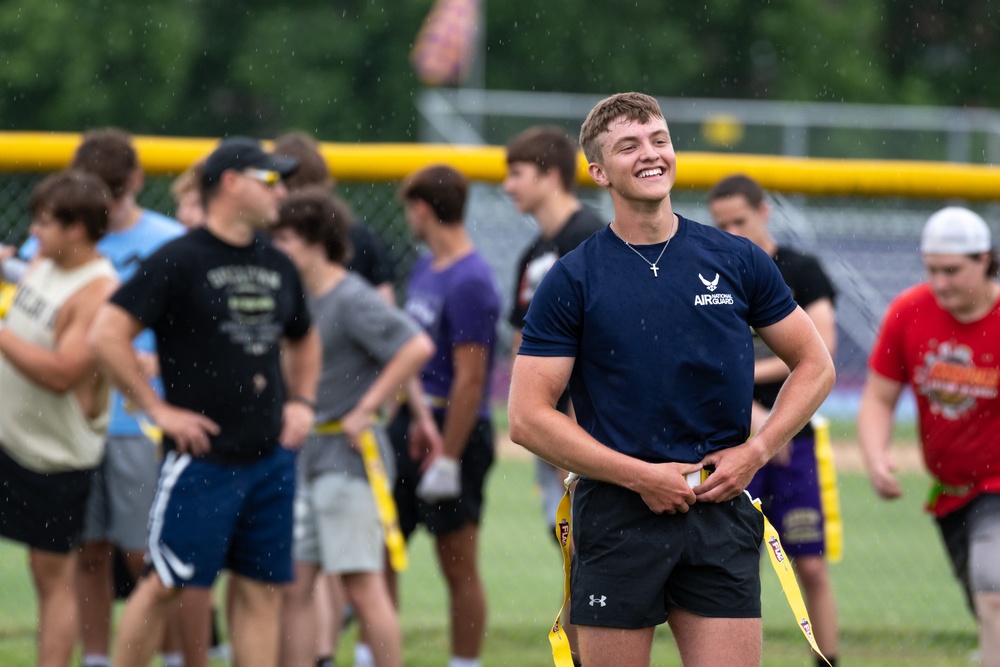 181st IW plays flag football with Sullivan High School