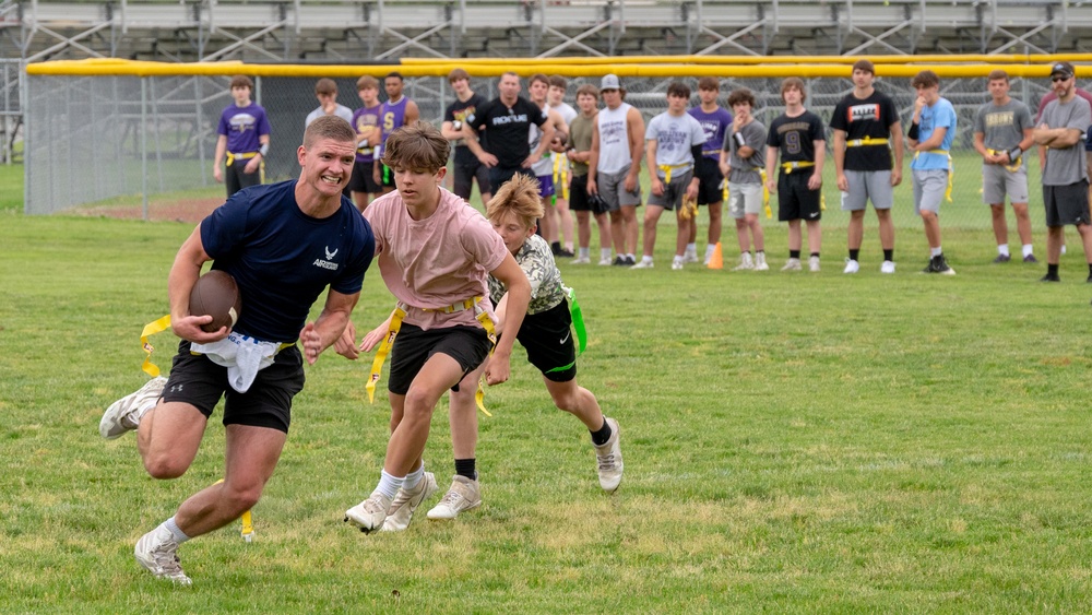 181st IW plays flag football with Sullivan High School