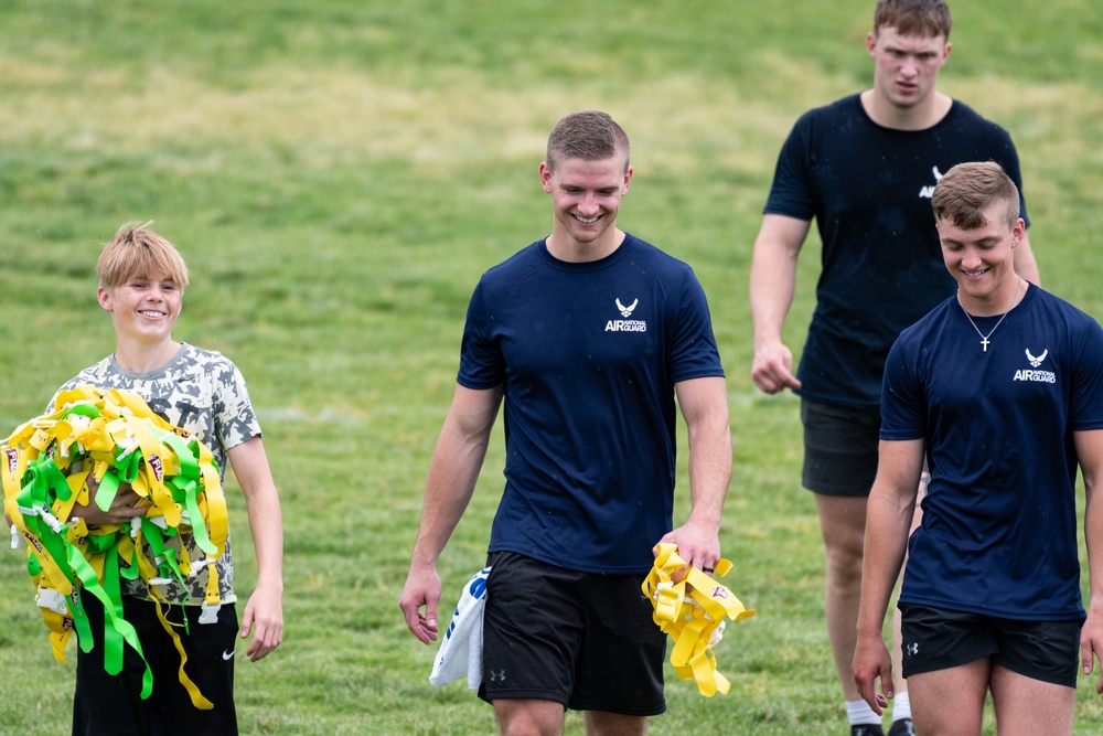 181st IW plays flag football with Sullivan High School