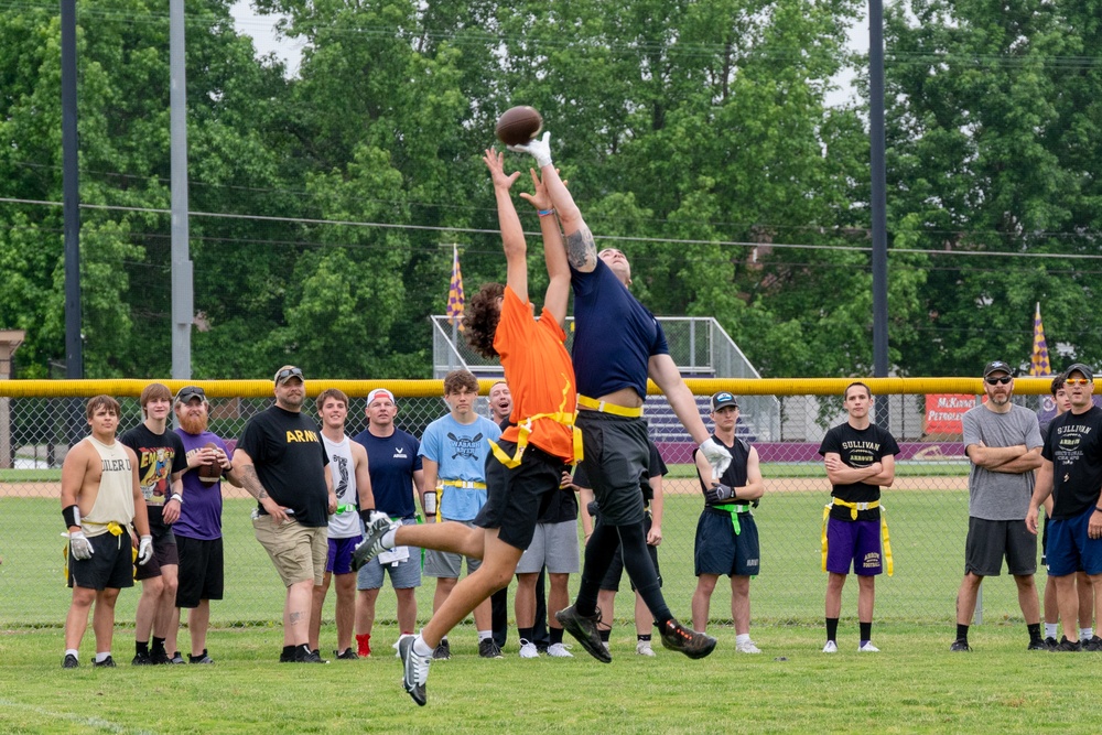 181st IW plays flag football with Sullivan High School