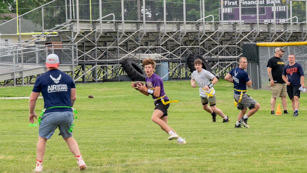 181st IW plays flag football with Sullivan High School