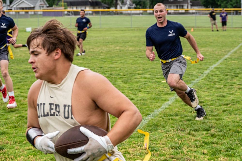 181st IW plays flag football with Sullivan High School