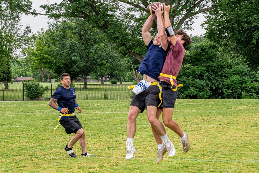 181st IW plays flag football with Sullivan High School