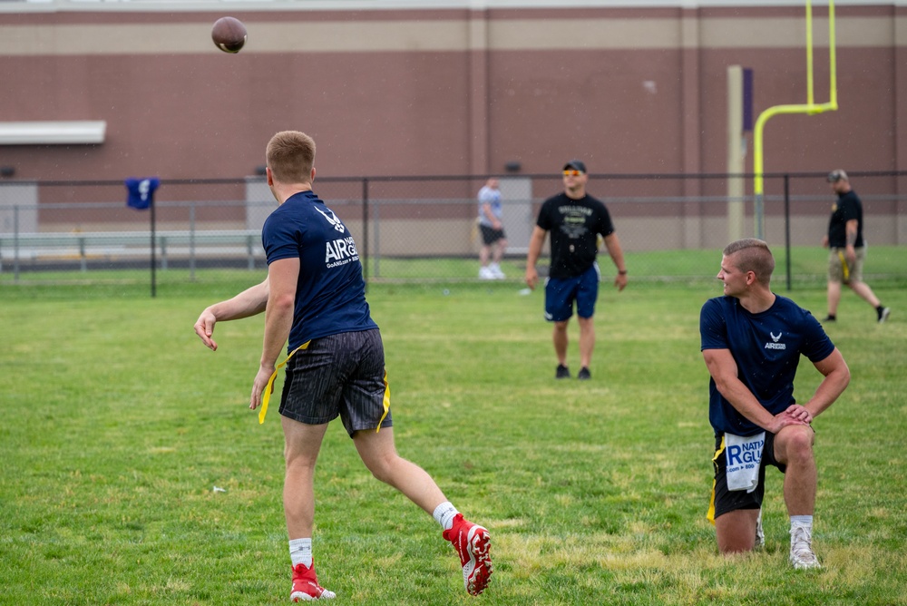 181st IW plays flag football with Sullivan High School