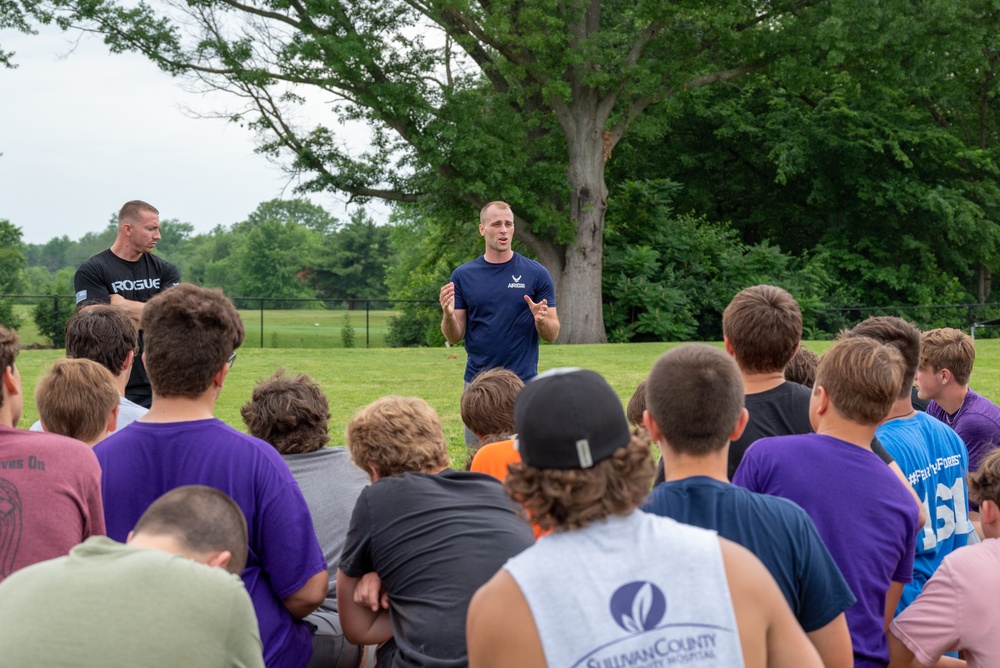 181st IW plays flag football with Sullivan High School