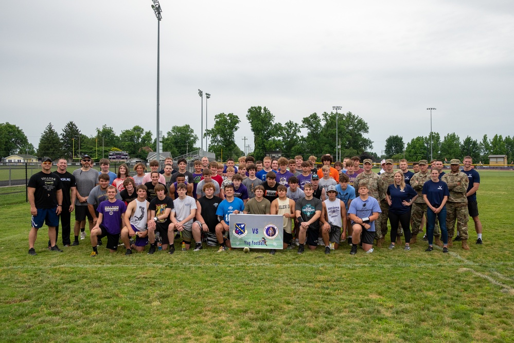 181st IW plays flag football with Sullivan High School