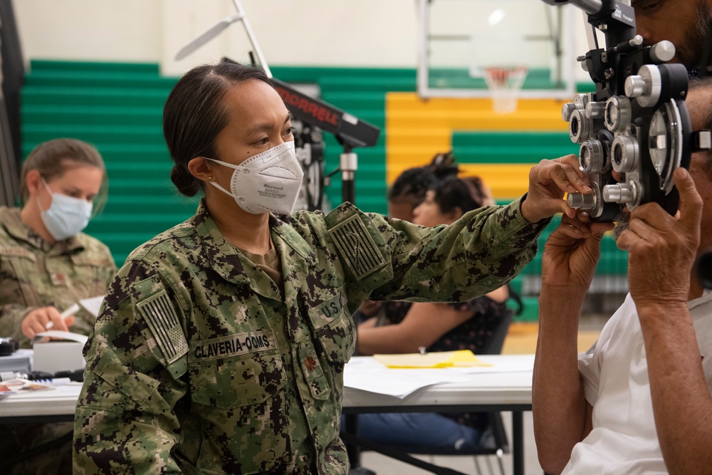 Medical personnel provide services in local communities