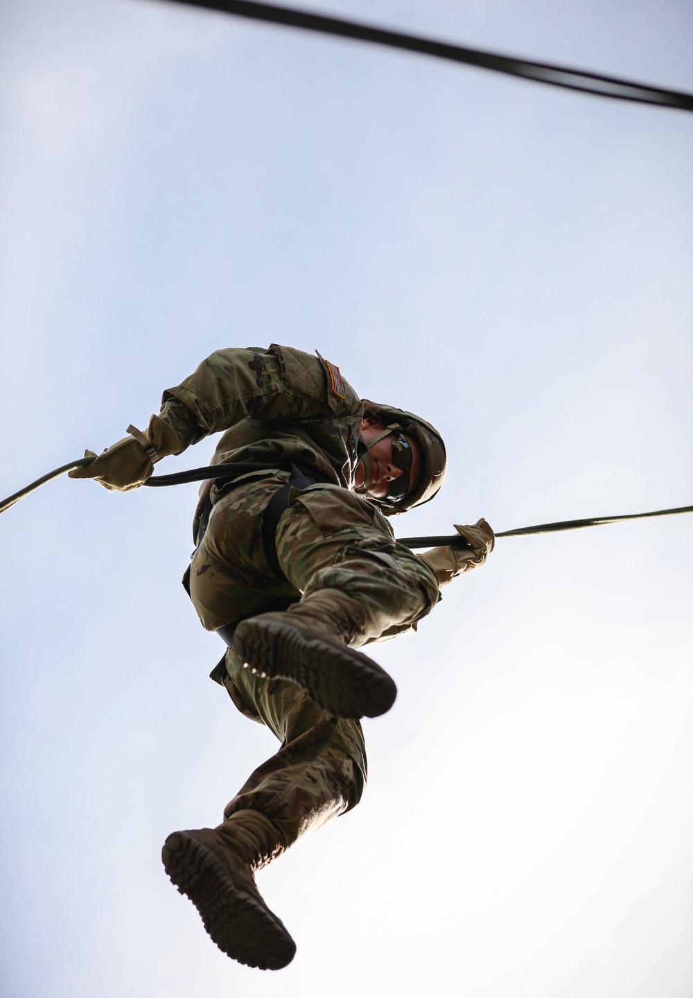 Iowa cavalry scout rappels down tower