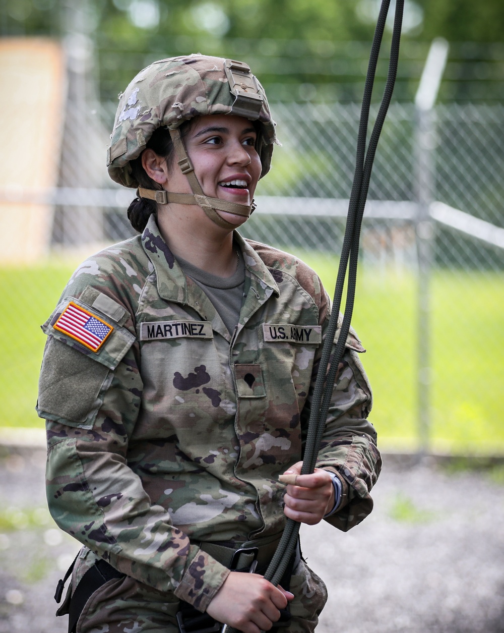 Iowa combat medic rappels down tower