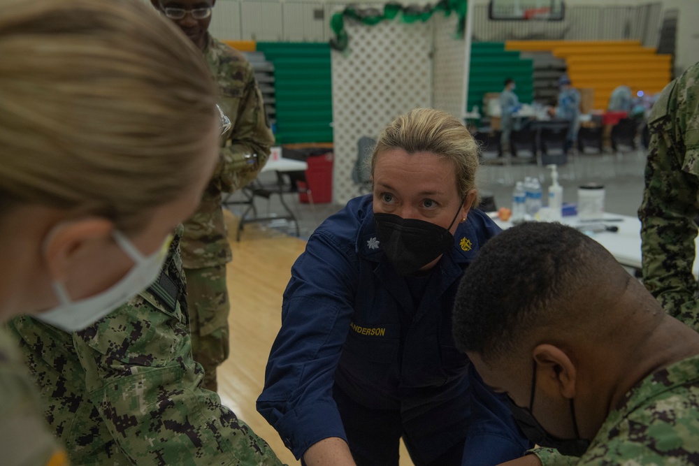 Medical personnel provide services in local communities