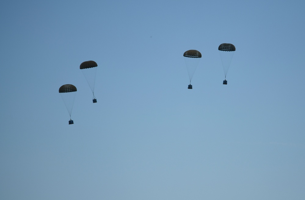 C-130s perform airdrop operations during Agile Rage 22