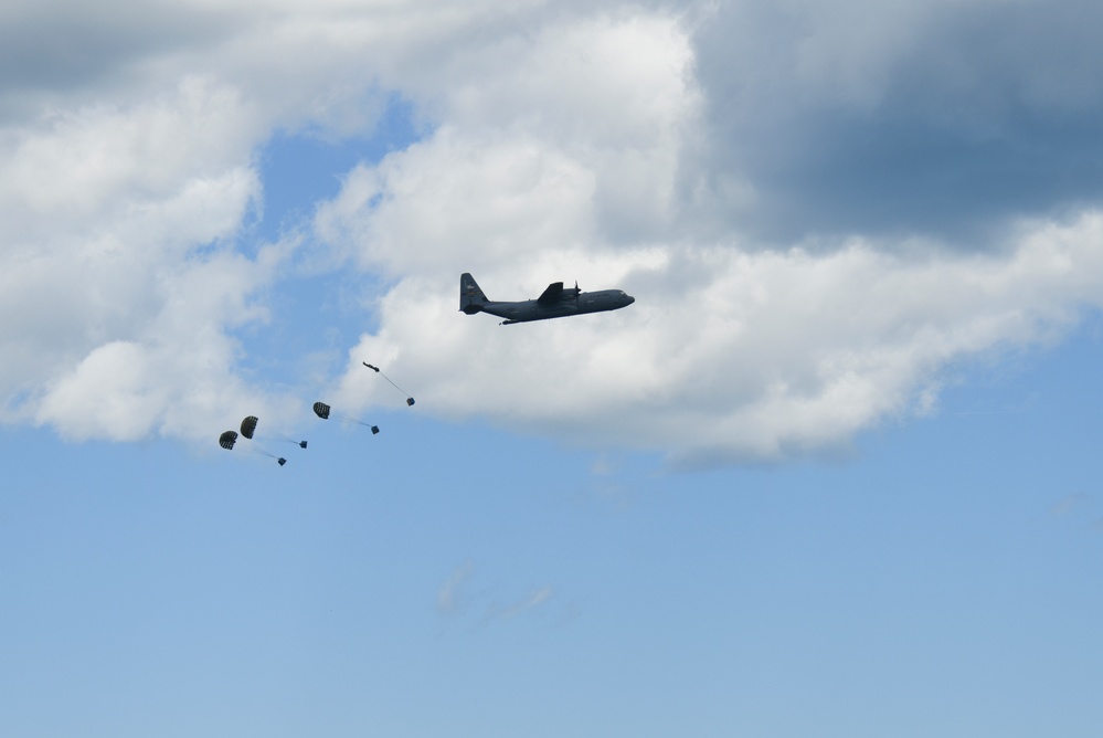 C-130s perform airdrop operations during Agile Rage 22