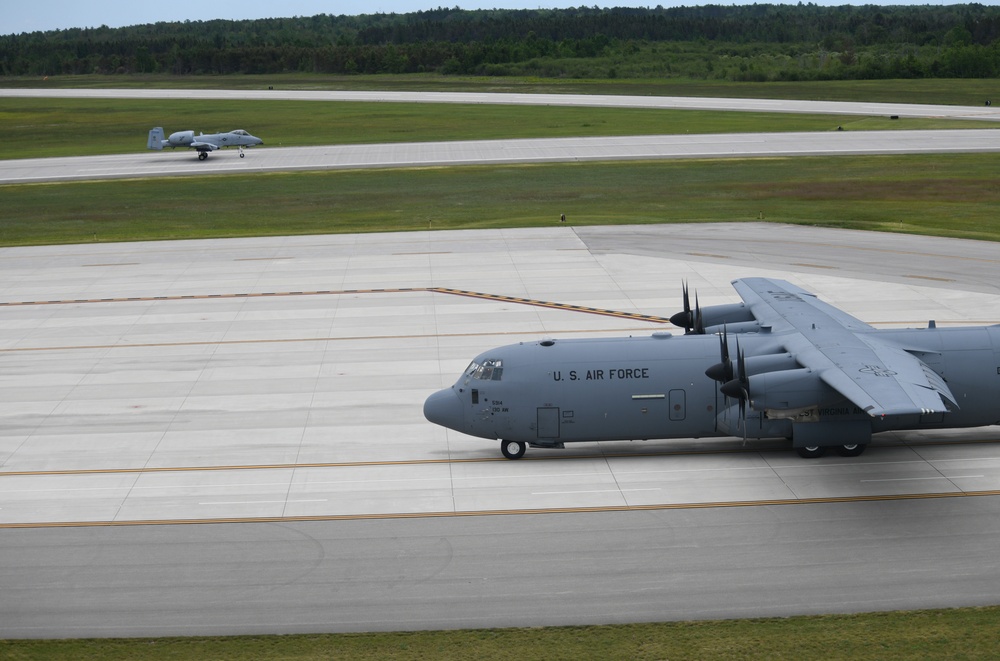 C-130s perform airdrop operations during Agile Rage 22